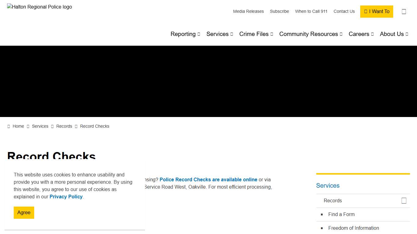 Record Checks Halton Regional Police Service